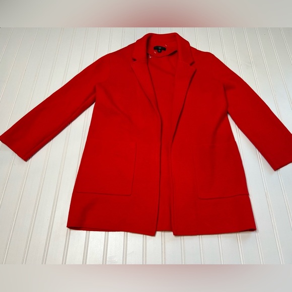 J. Crew 365 Sophie Merino Wool Blend Red Sweater Blazer Womens XS 887 - Picture 1 of 4